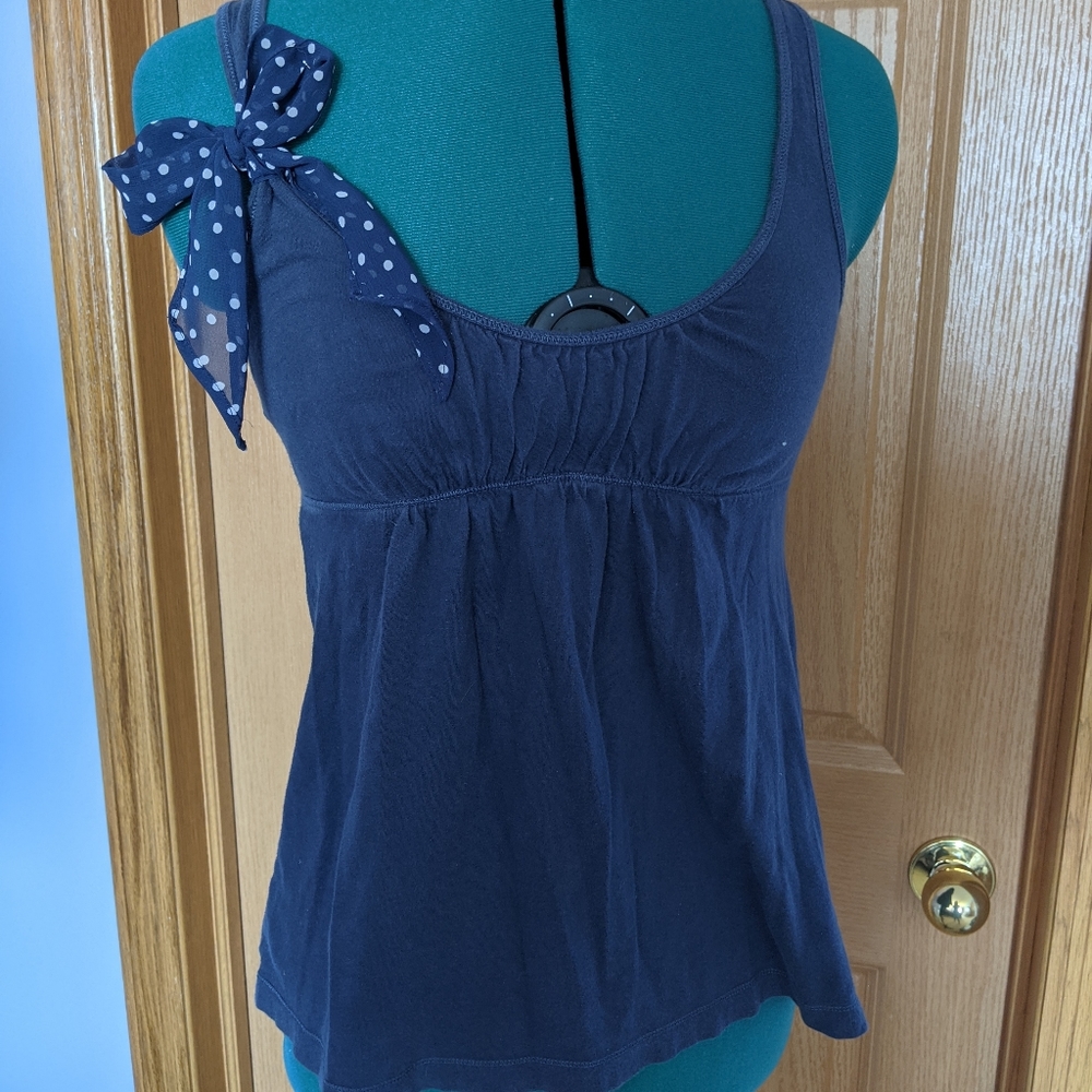 Blue Hollister bow babydoll tanktop